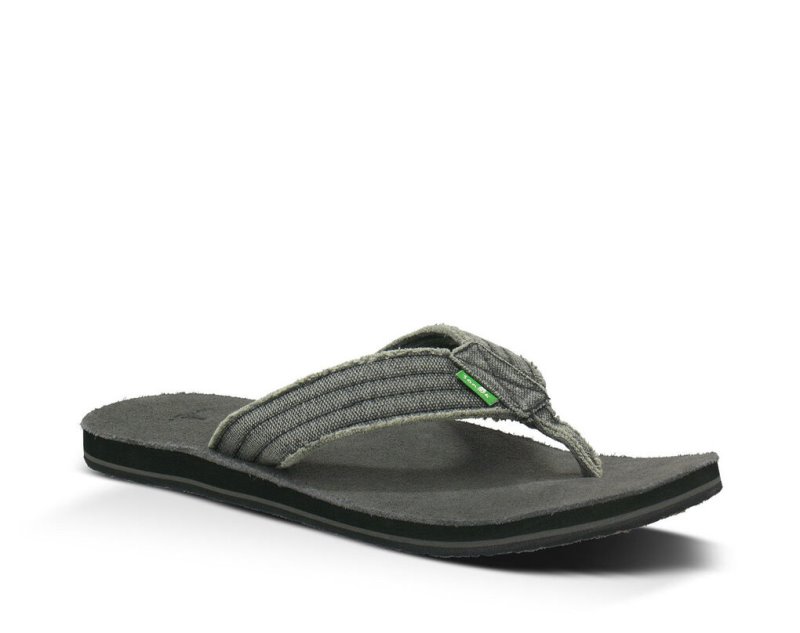 Tong Sanuk Fraid Not Homme - Grise Foncé MKOQCX362